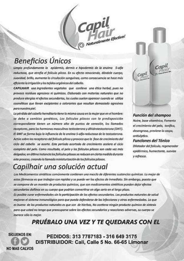 Shampoo organico en Cali Salud y belleza 3008